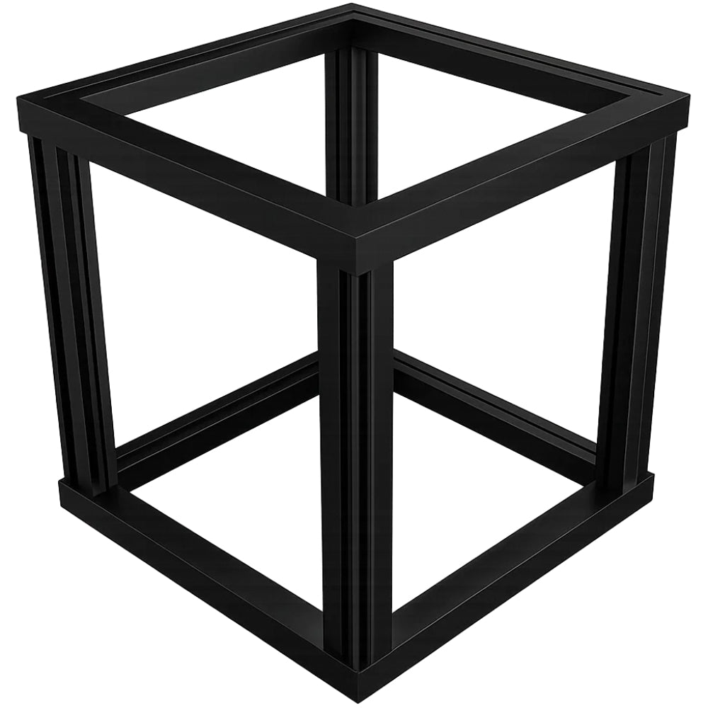 Black metal modular display plinth frame