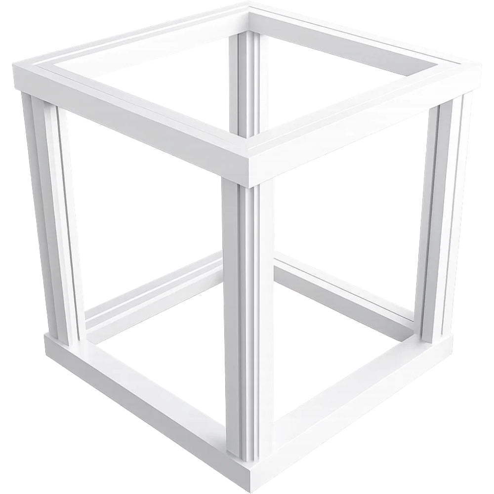 White circular modular display plinth frame