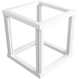 White circular modular display plinth frame