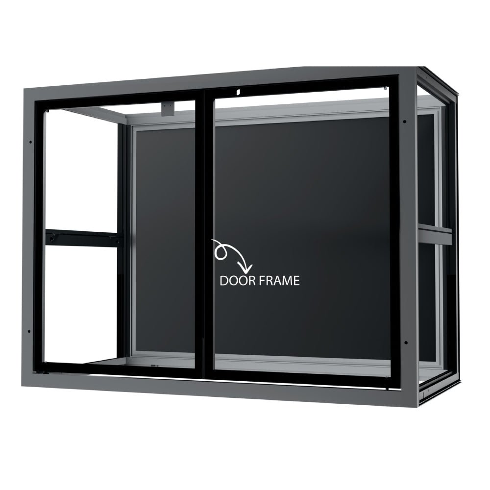 Secure locking door for radius-edge cabinet