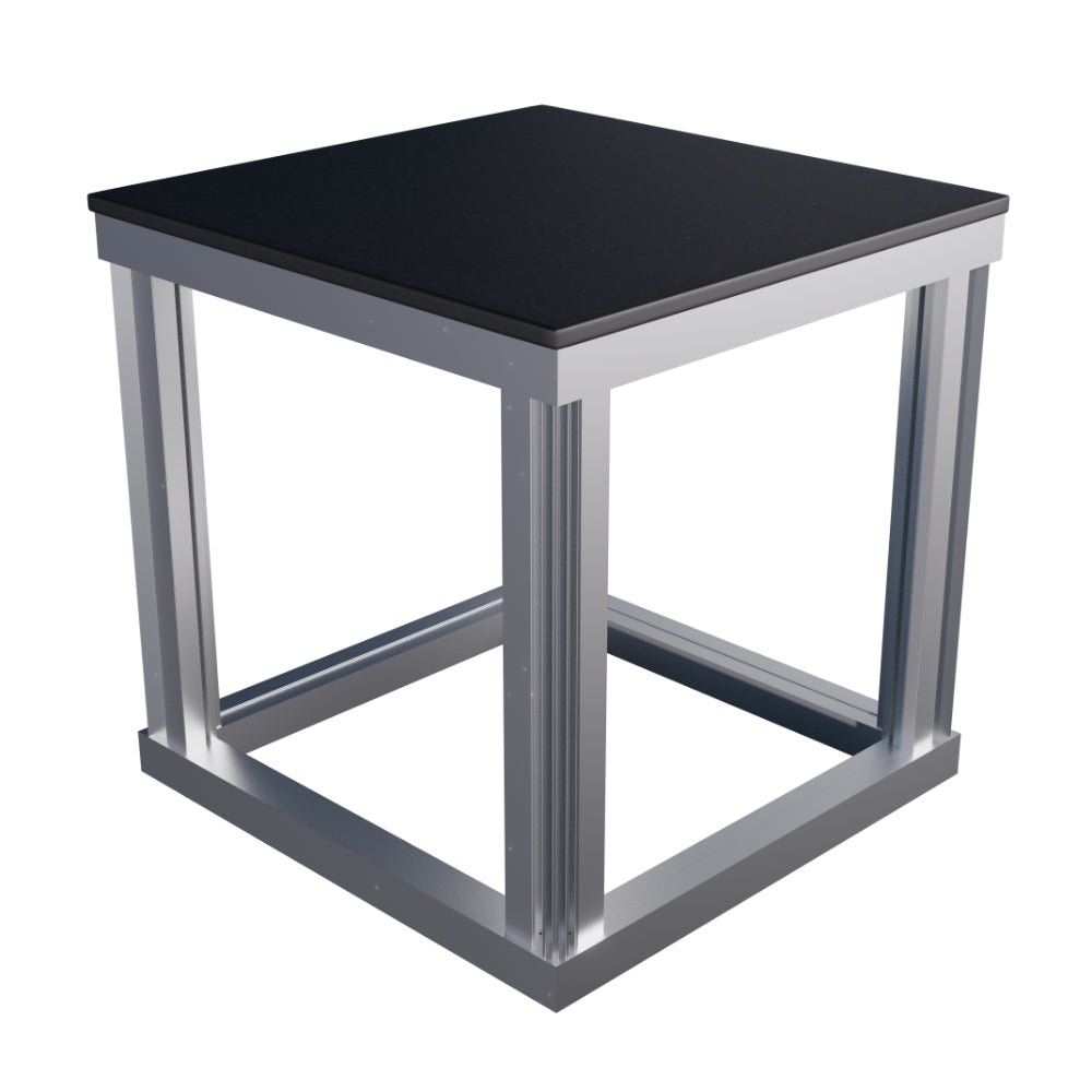 Recessed profile modular box plinth for retail