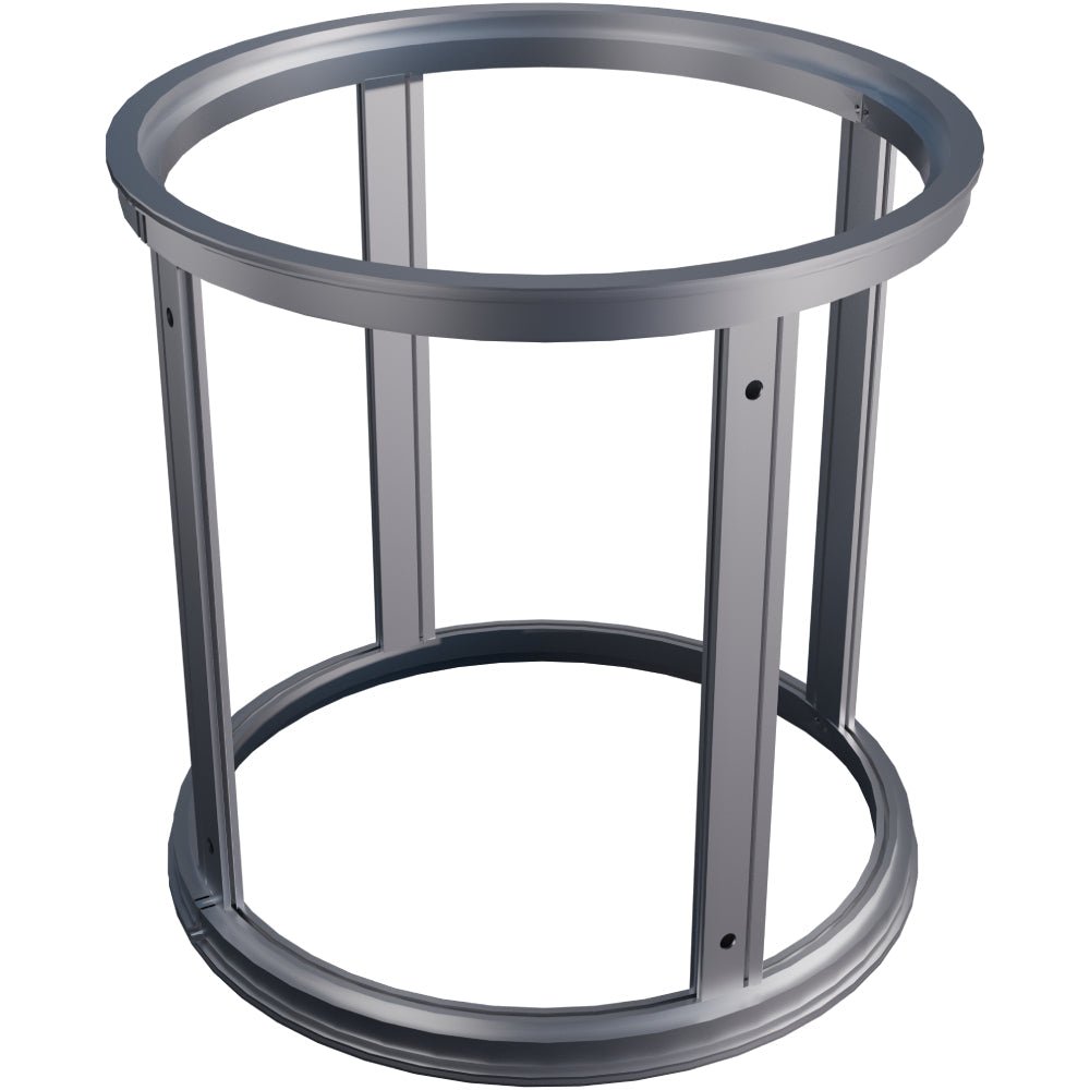 Lightweight aluminium frame for round display plinth