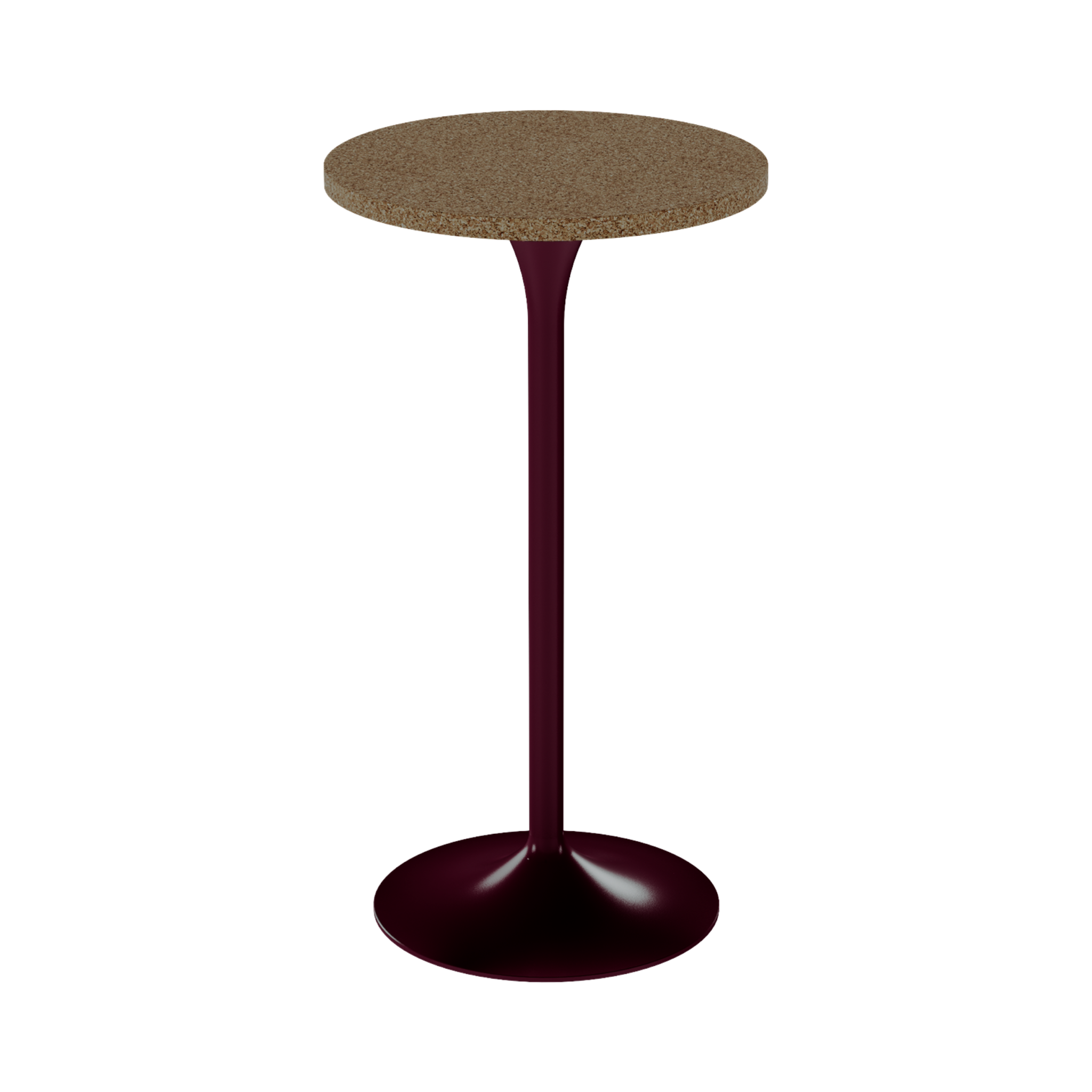 Alba Bar Table – 60cm Round – Burgundy / Grano Natural