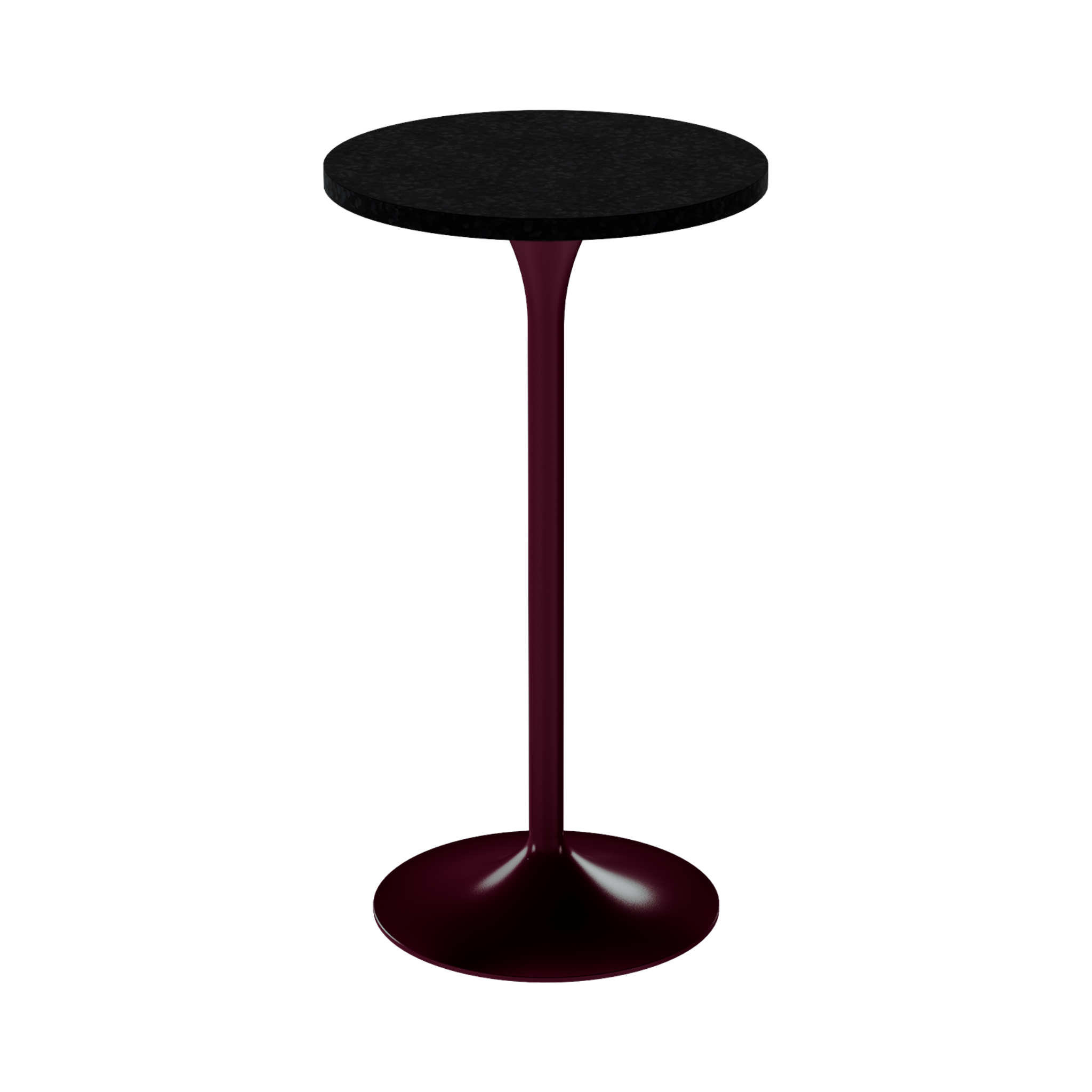 Alba Bar Table – 60cm Round – Burgundy / Black Onyx Dapple