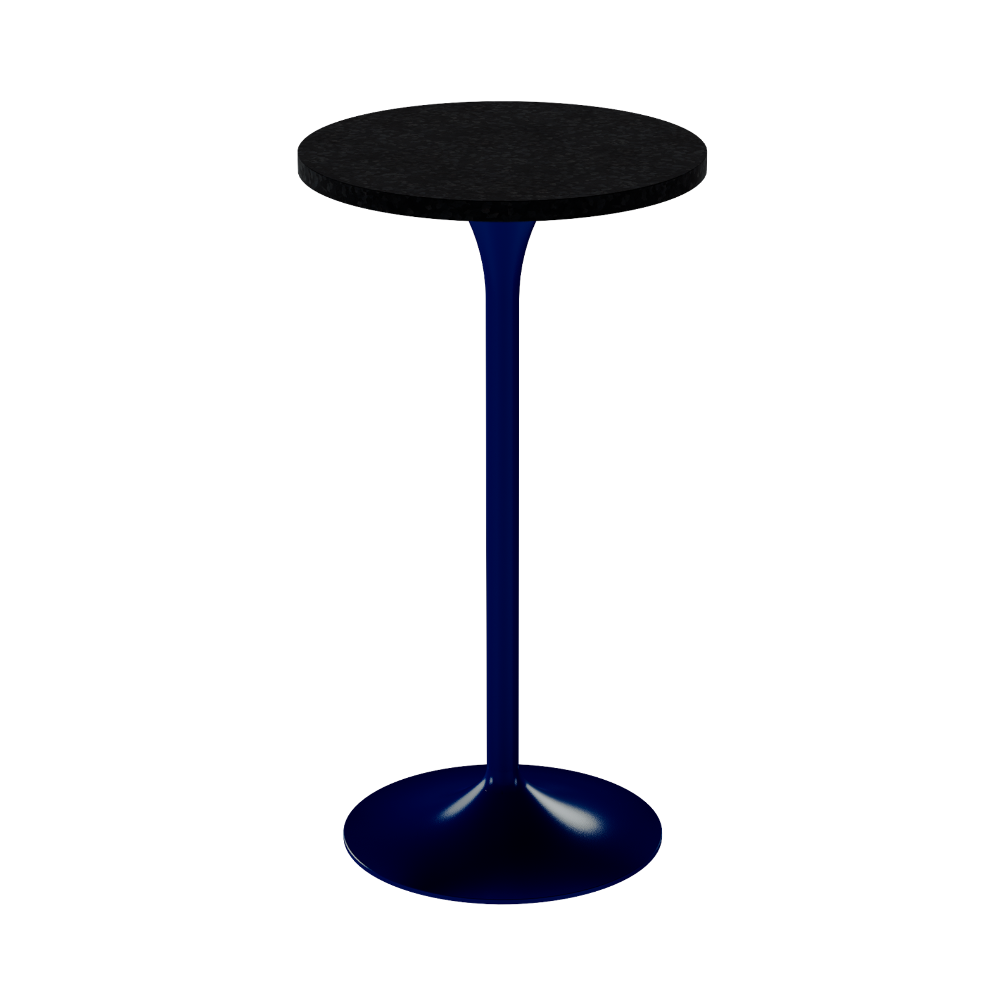 Alba Bar Table – 60cm Round – Navy / Black Onyx Dapple