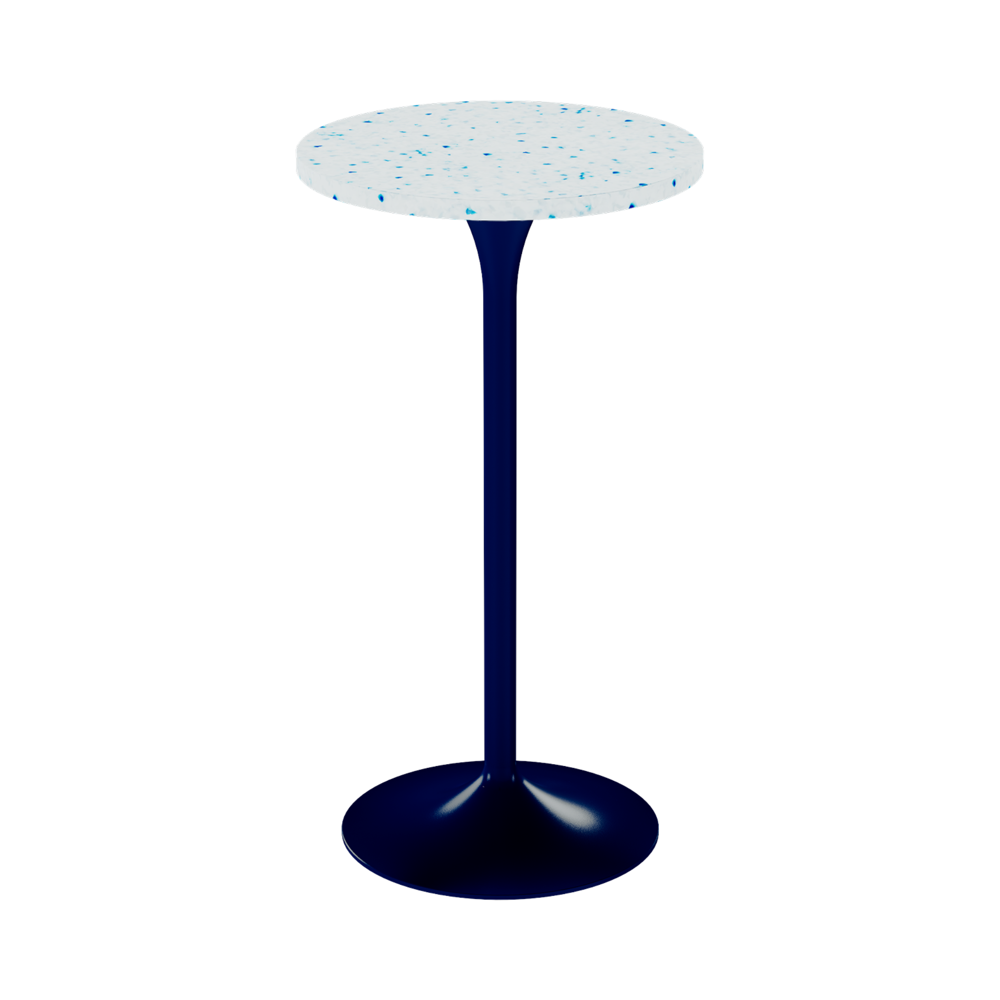 Alba Bar Table – 60cm Round – Navy / Blue Dapple