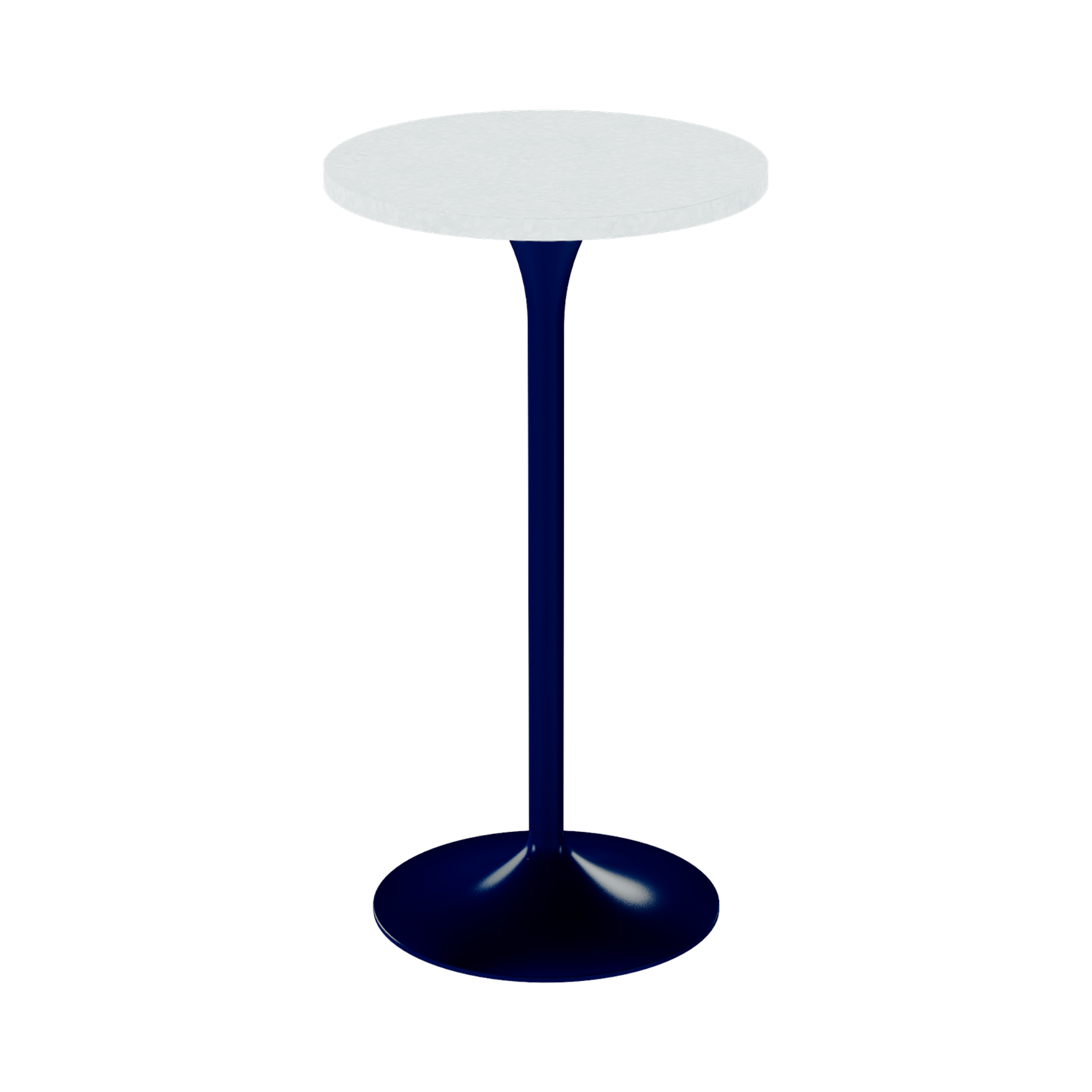 Alba Bar Table – 60cm Round – Navy / White Chalk Dapple