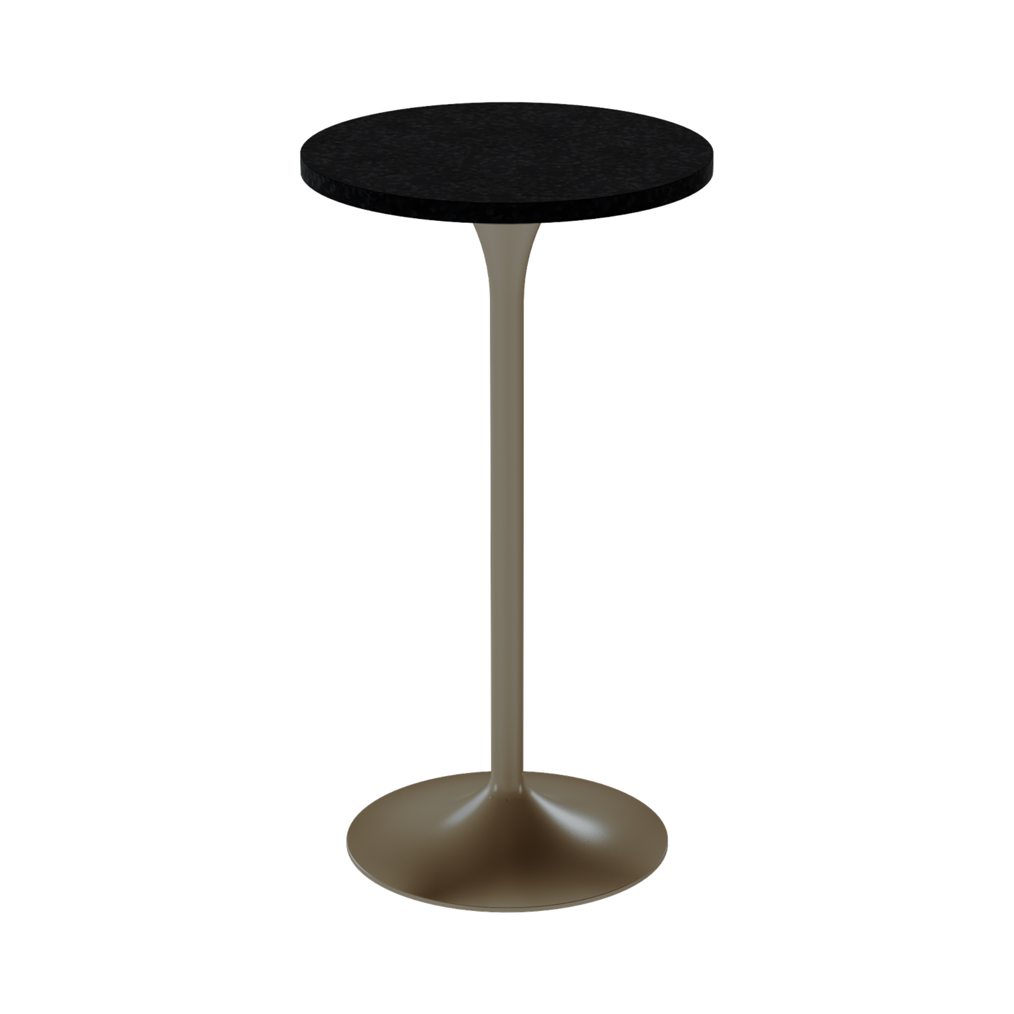 Alba Bar Table – 60cm Round – Taupe / Black Onyx Dapple