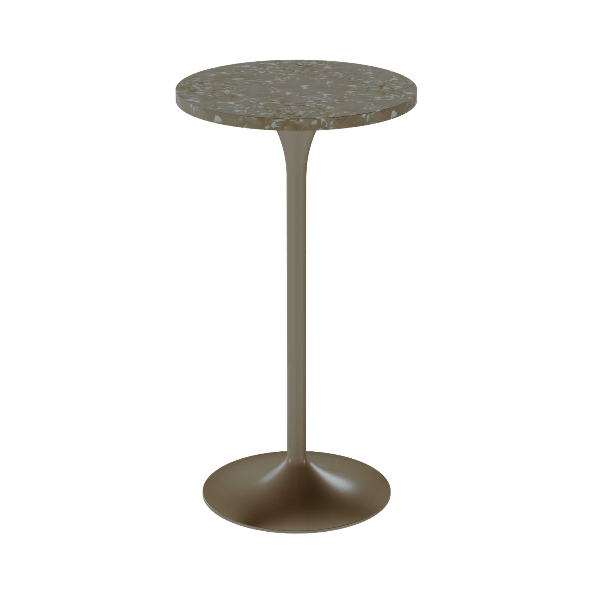 Alba Bar Table – 60cm Round – Taupe / Taupe Dapple