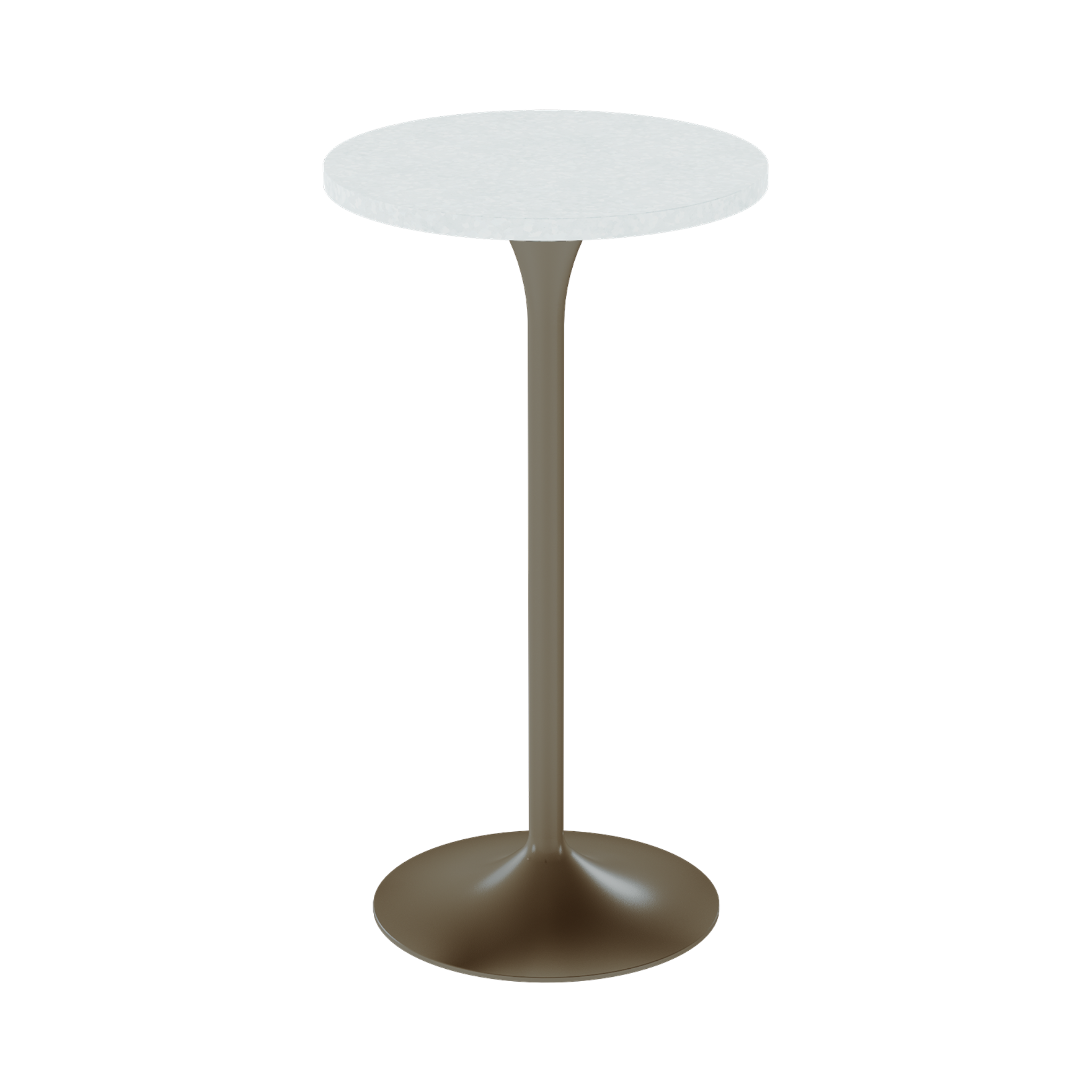 Alba Bar Table – 60cm Round – Taupe / White Chalk Dapple