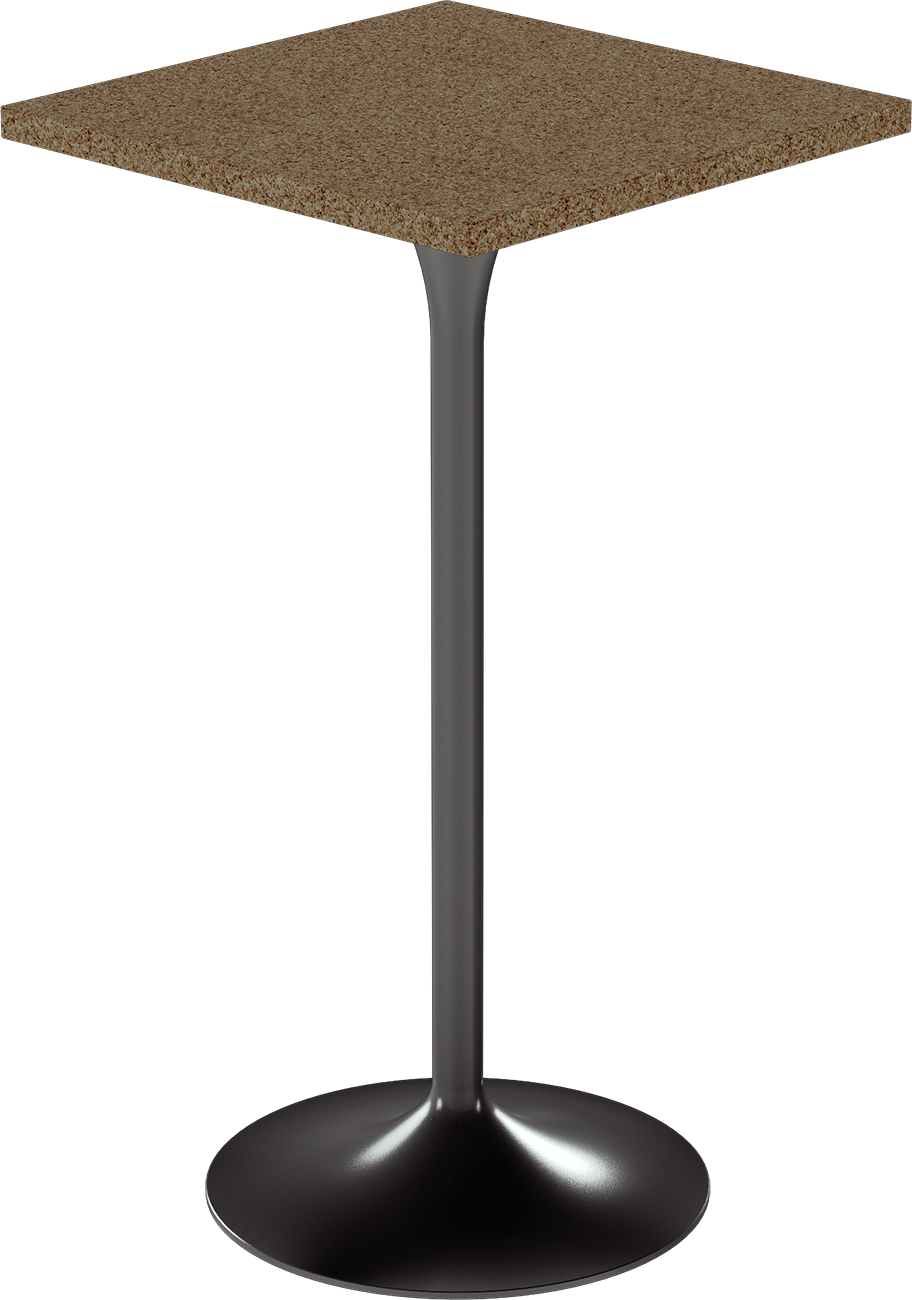 Alba Bar Table – 60cm Square – Black / Grano Natural