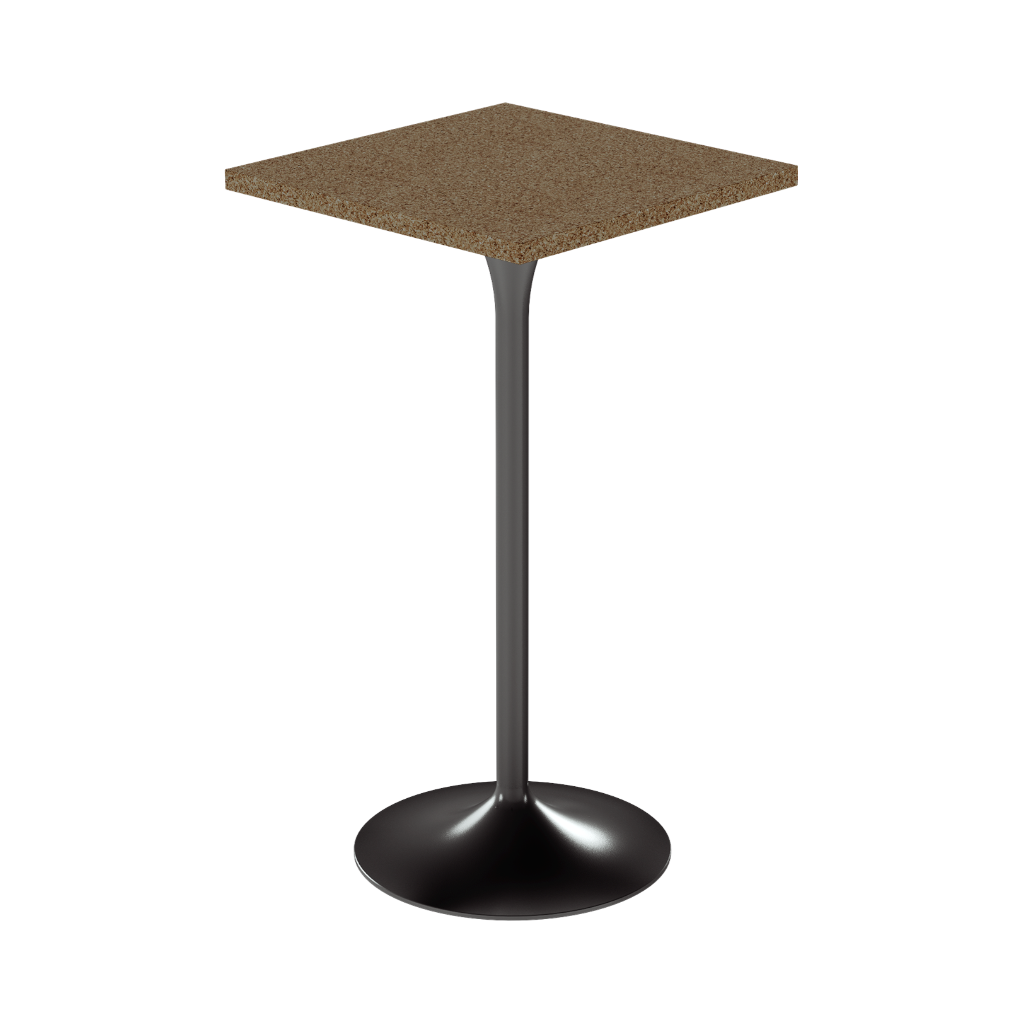 Alba Bar Table – 60cm Square – Black / Grano Natural
