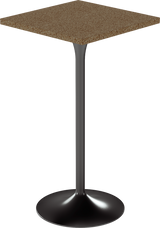 Alba Bar Table – 60cm Square – Black / Grano Natural