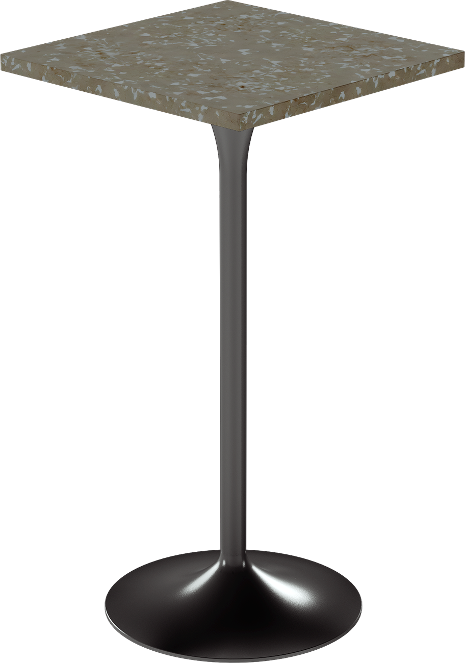 Alba Bar Table – 60cm Square – Black / Taupe Dapple