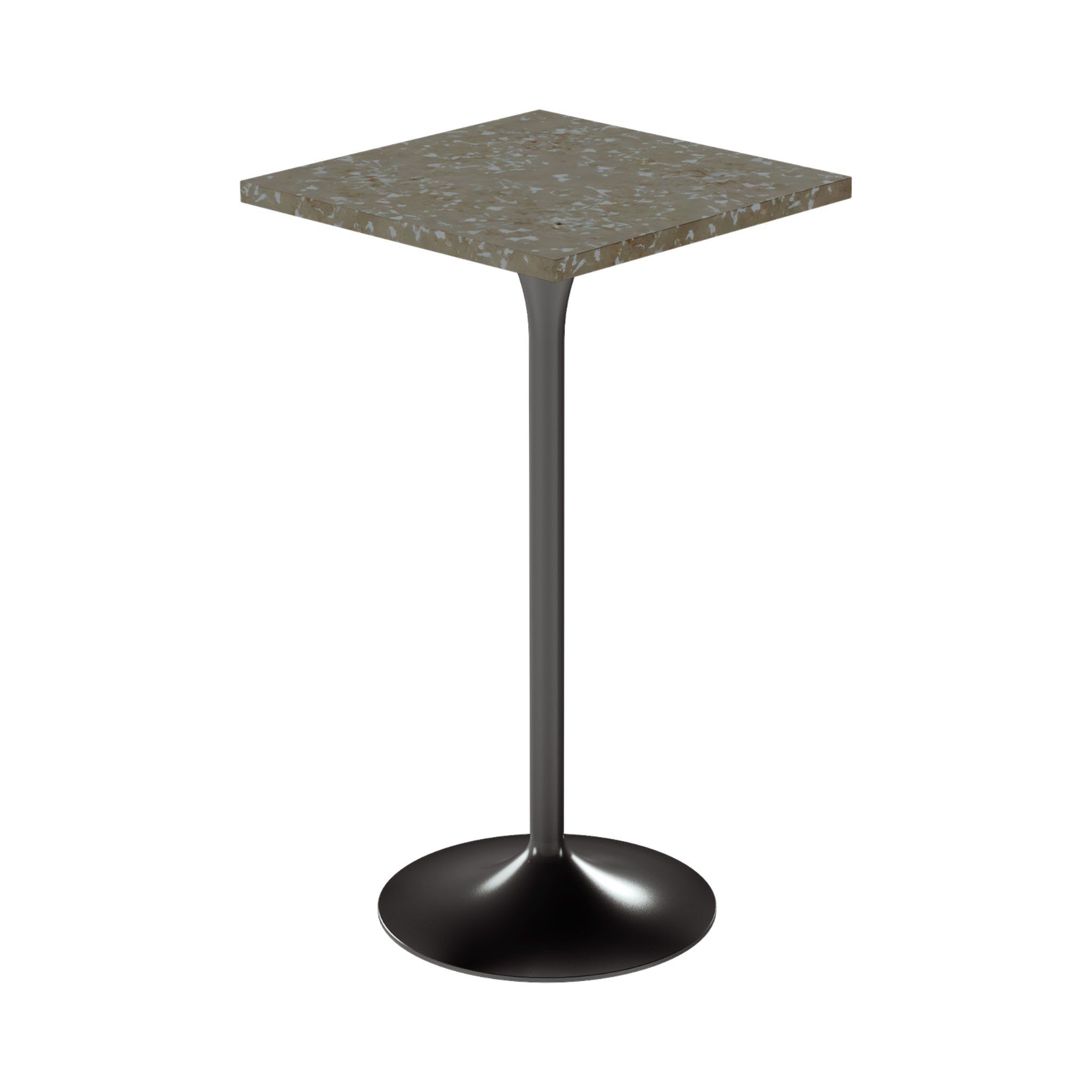Alba Bar Table – 60cm Square – Black / Taupe Dapple