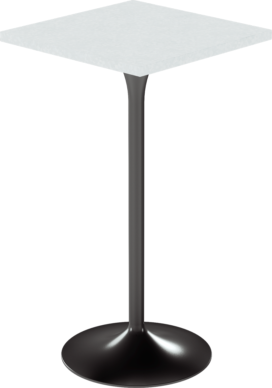 Alba Bar Table – 60cm Square – Black / White Chalk Dapple