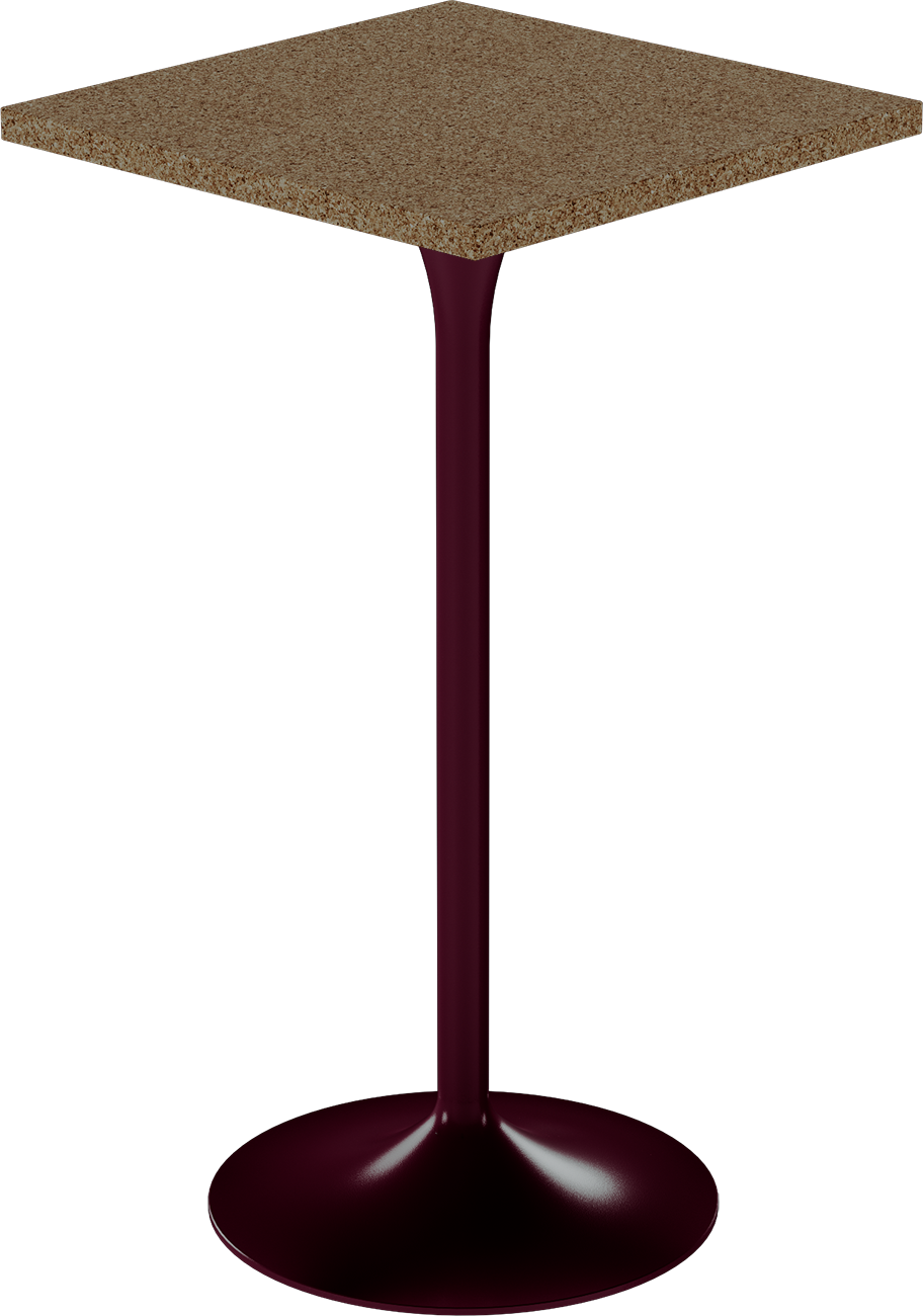 Alba Bar Table – 60cm Square – Burgundy / Grano Natural