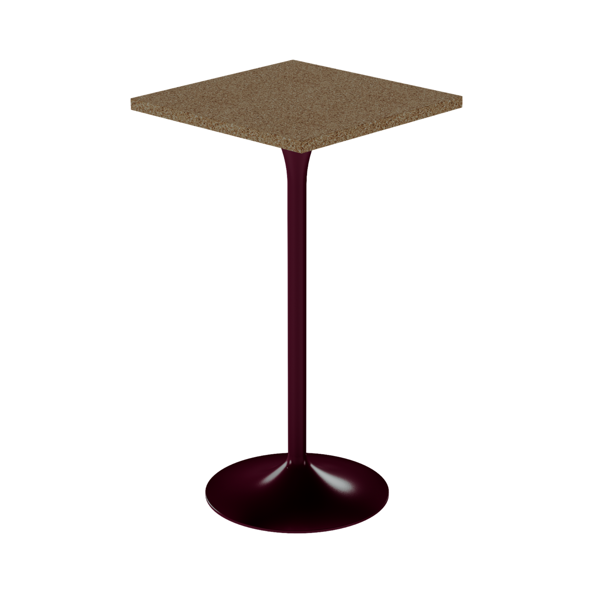 Alba Bar Table – 60cm Square – Burgundy / Grano Natural