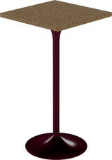 Alba Bar Table – 60cm Square – Burgundy / Grano Natural
