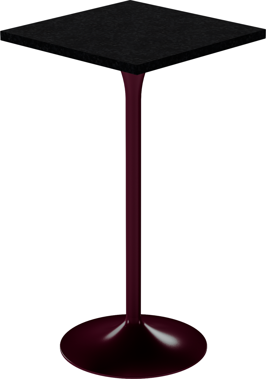 Alba Bar Table – 60cm Square – Burgundy / Black Onyx Dapple