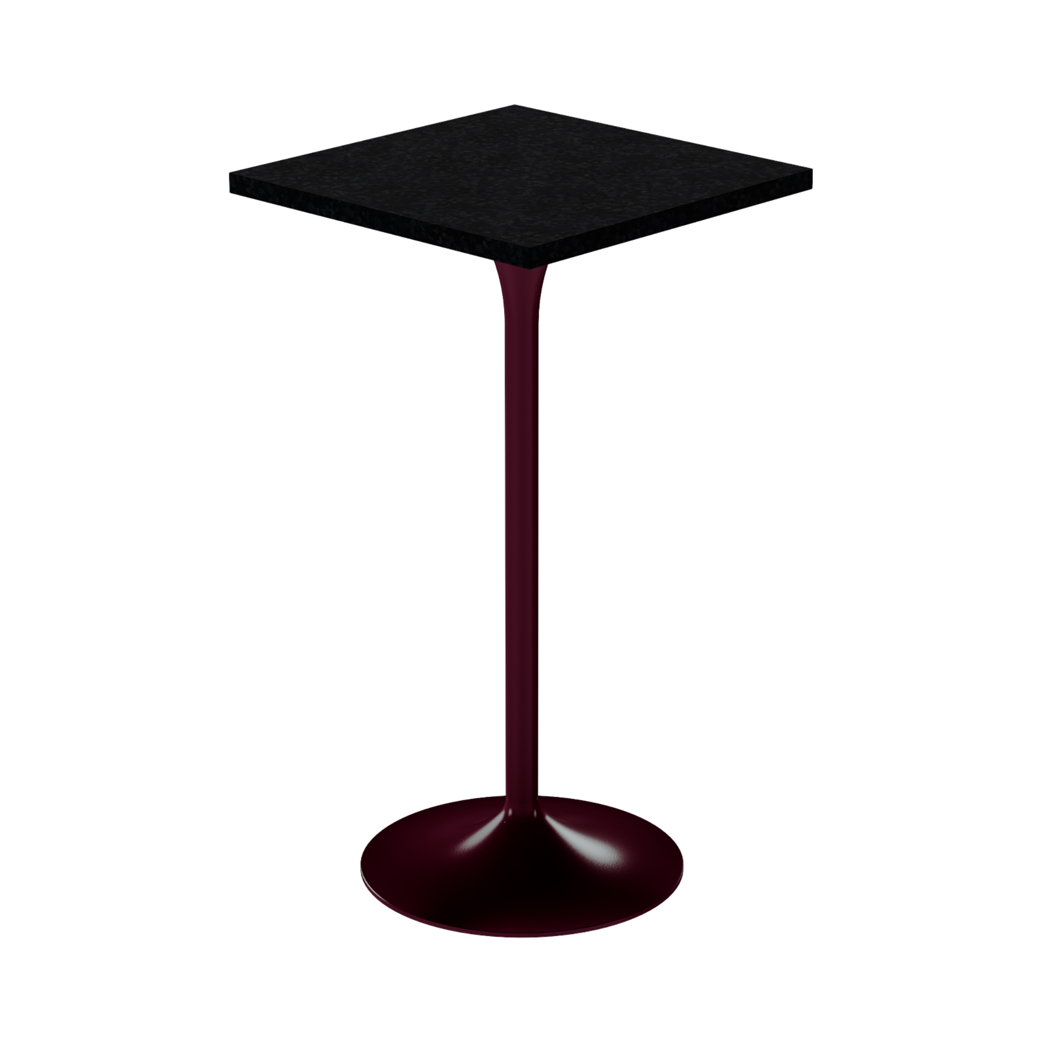Alba Bar Table – 60cm Square – Burgundy / Black Onyx Dapple