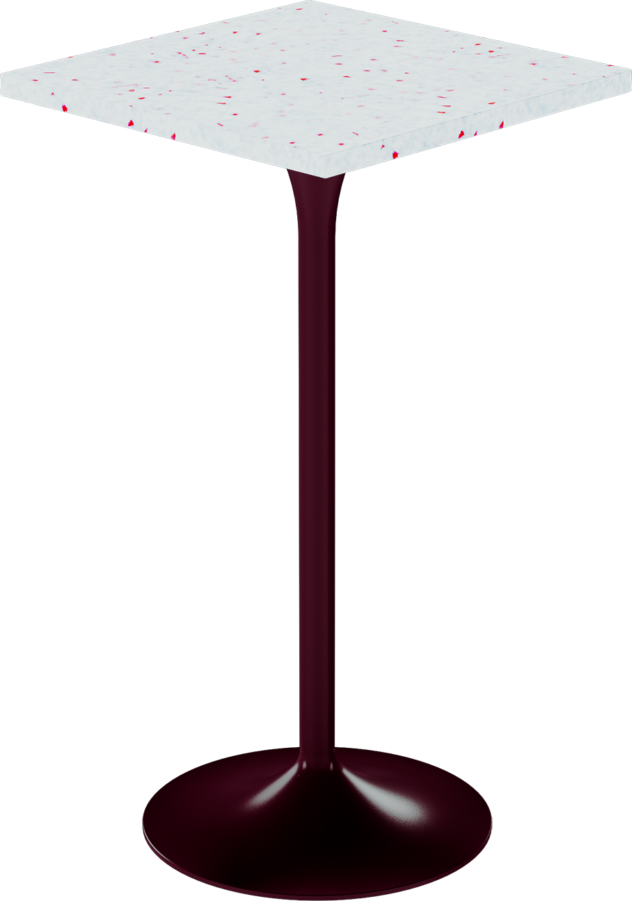 Alba Bar Table – 60cm Square – Burgundy / Red Dapple