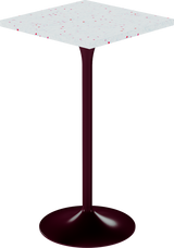 Alba Bar Table – 60cm Square – Burgundy / Red Dapple