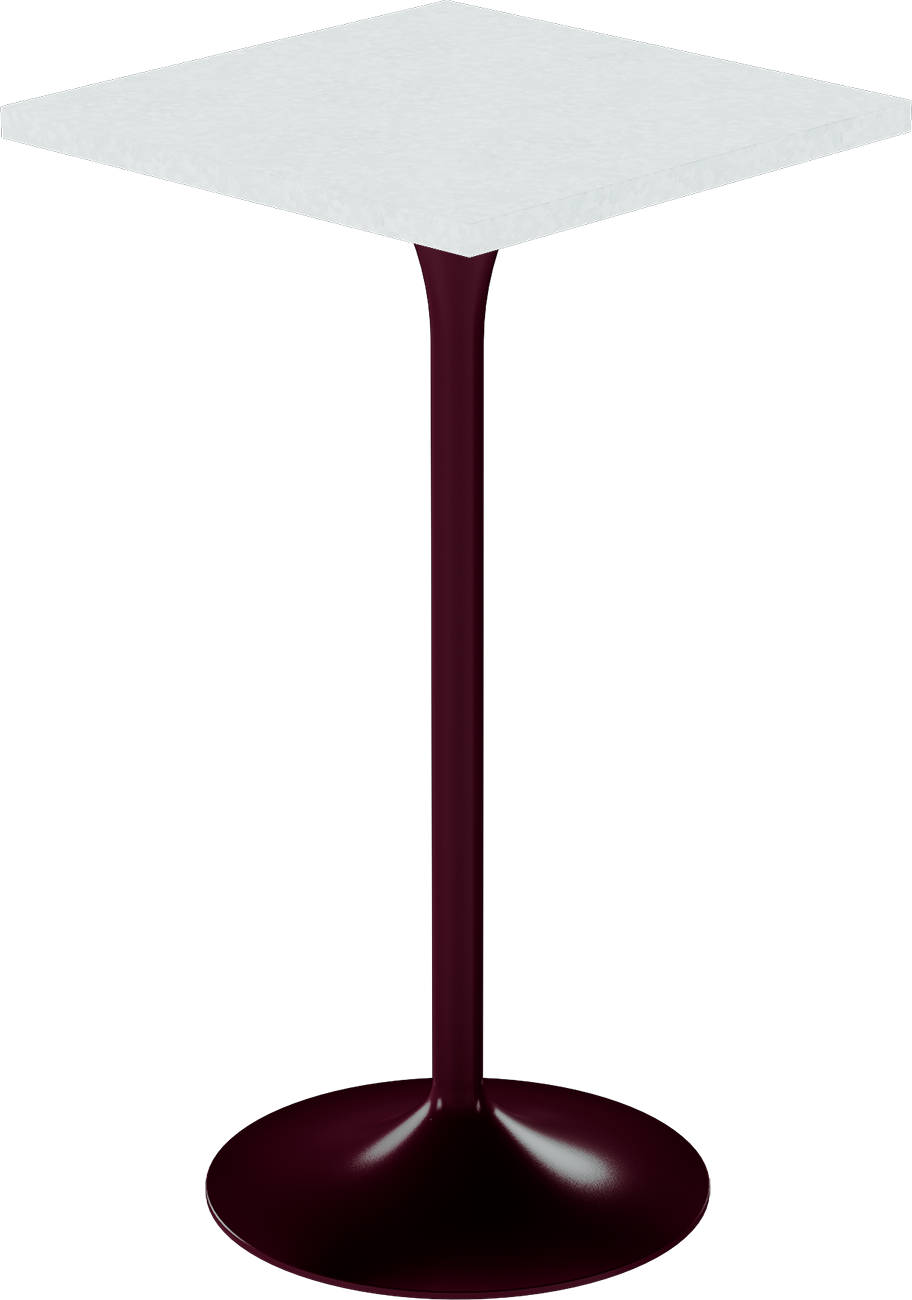 Alba Bar Table – 60cm Square – Burgundy / White Chalk Dapple