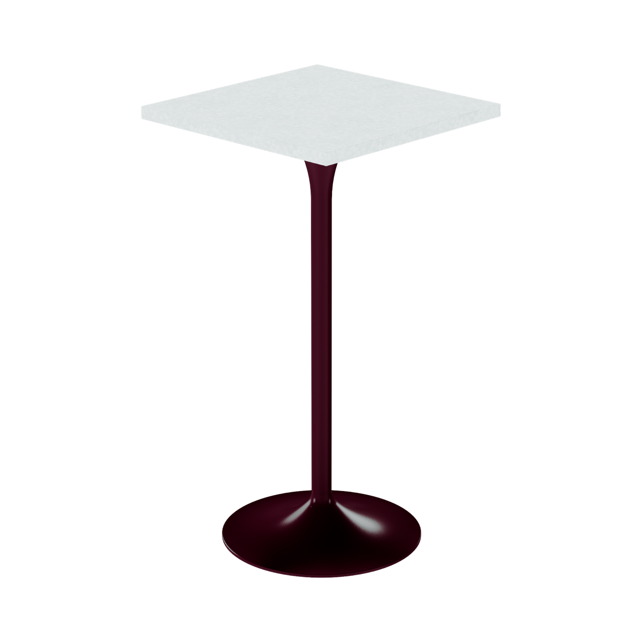 Alba Bar Table – 60cm Square – Burgundy / White Chalk Dapple