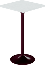 Alba Bar Table – 60cm Square – Burgundy / White Chalk Dapple