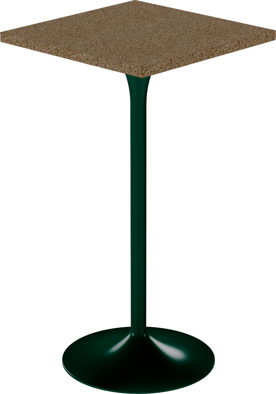 Alba Bar Table – 60cm Square – Green / Grano Natural
