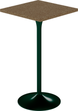 Alba Bar Table – 60cm Square – Green / Grano Natural