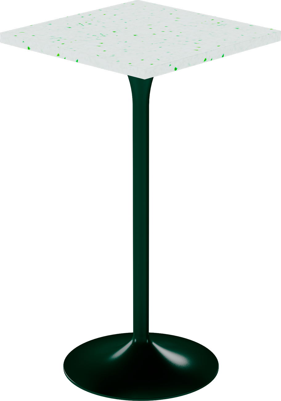 Alba Bar Table – 60cm Square – Green / Green Dapple