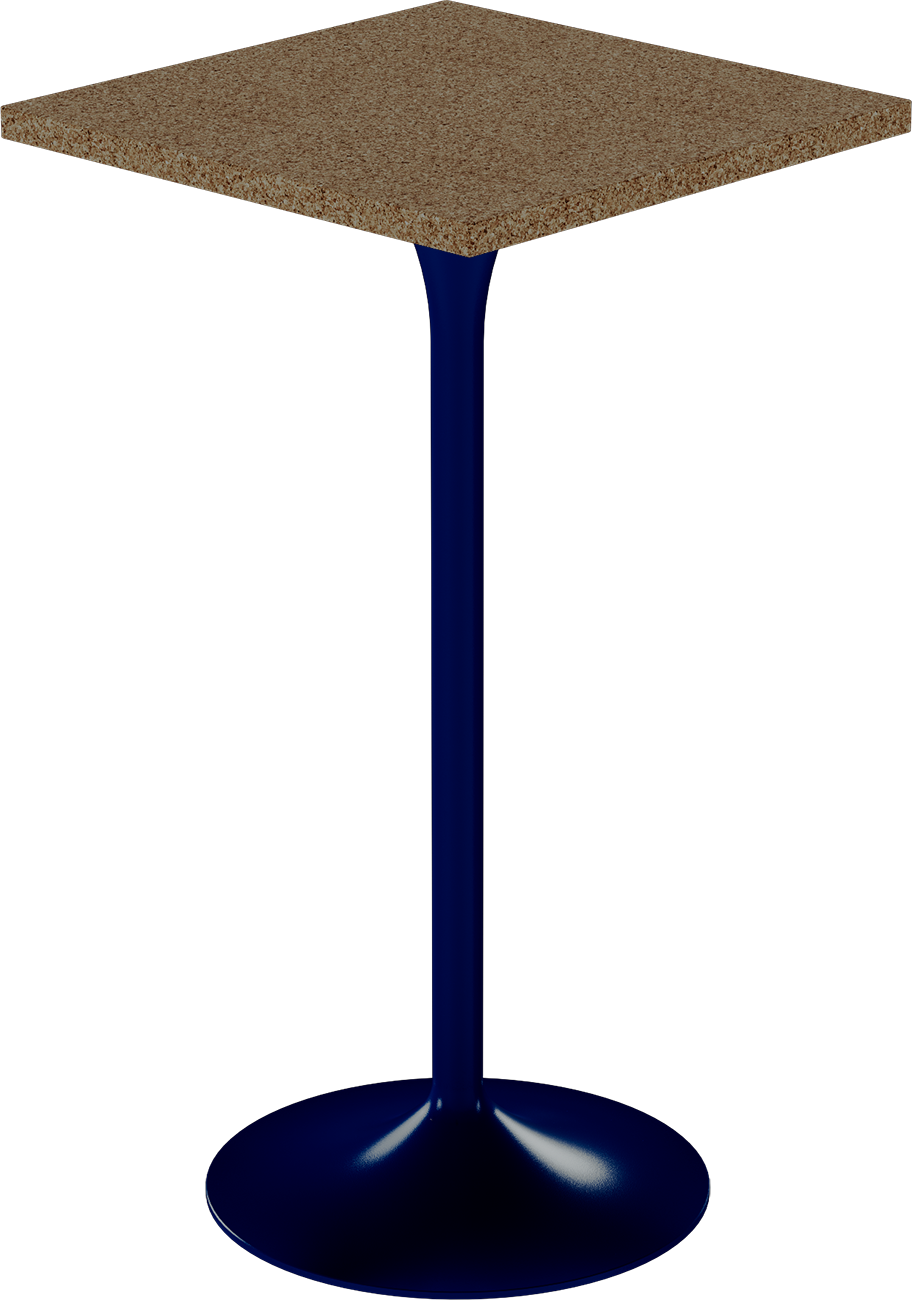 Alba Bar Table – 60cm Square – Navy / Grano Natural