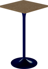 Alba Bar Table – 60cm Square – Navy / Grano Natural