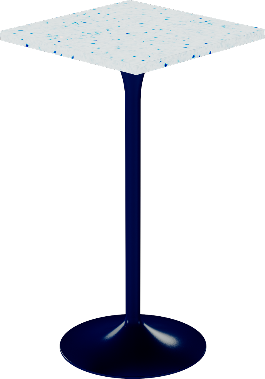 Alba Bar Table – 60cm Square – Navy / Blue Dapple