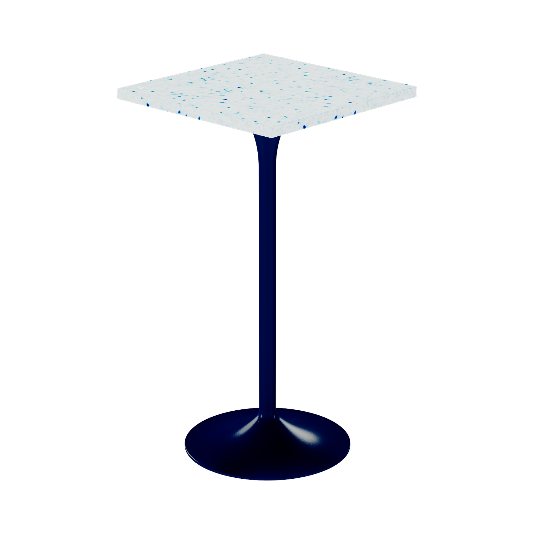 Alba Bar Table – 60cm Square – Navy / Blue Dapple