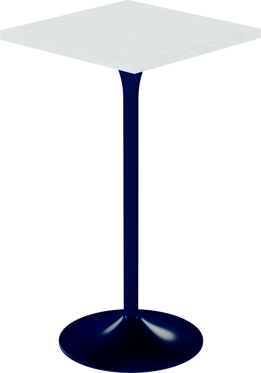 Alba Bar Table – 60cm Square – Navy / White Chalk Dapple