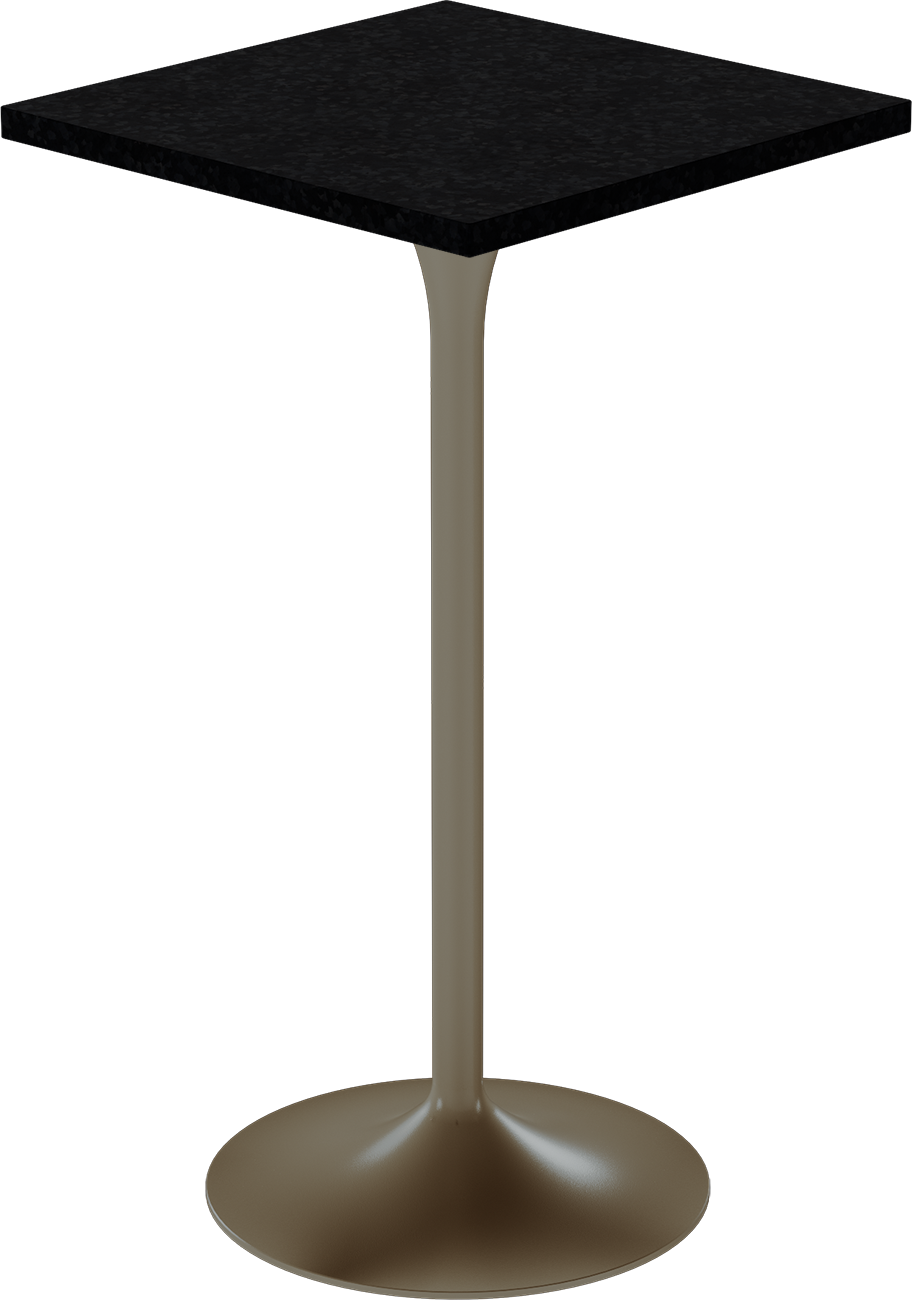 Alba Bar Table – 60cm Square – Taupe / Black Onyx Dapple