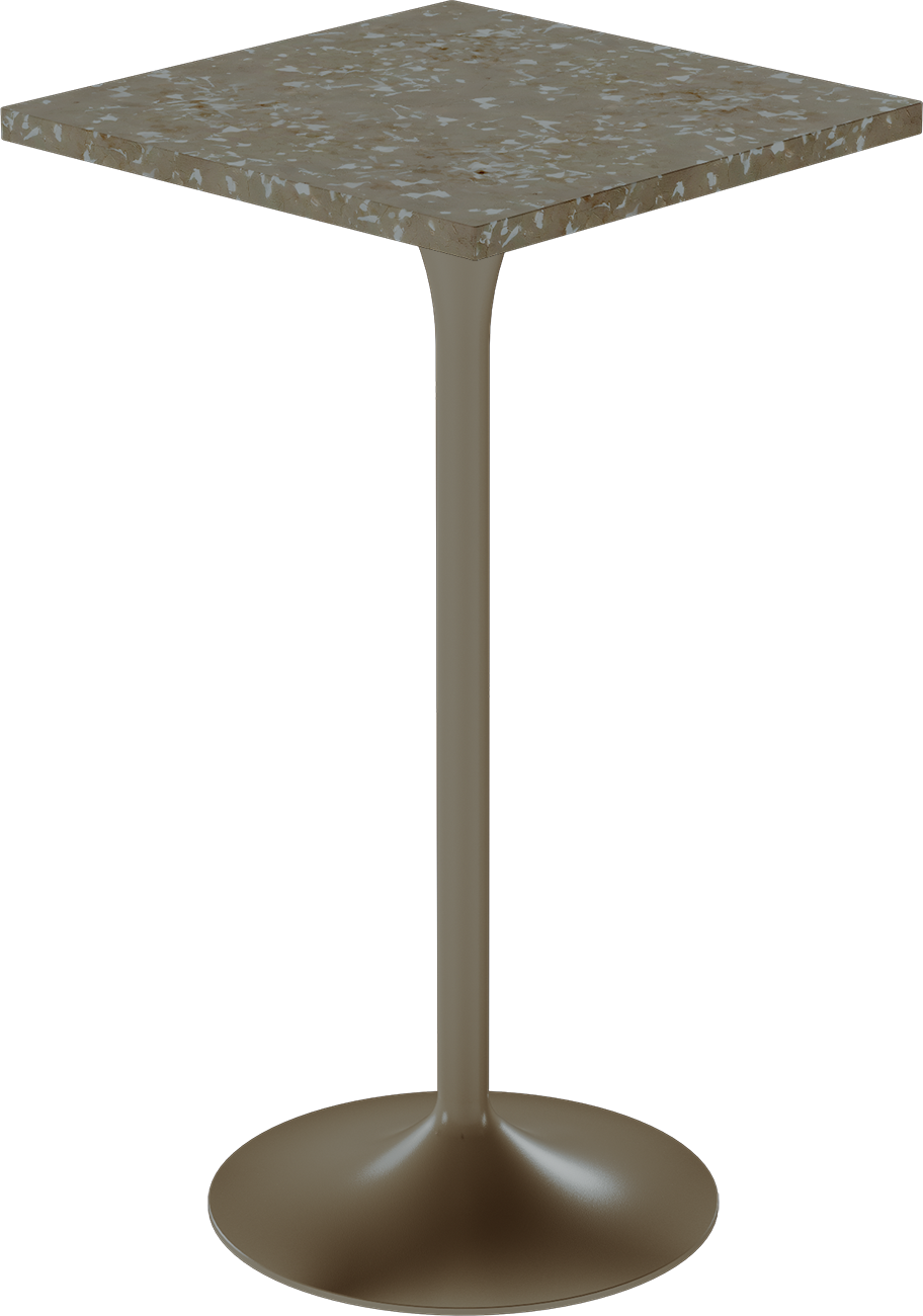 Alba Bar Table – 60cm Square – Taupe / Taupe Dapple