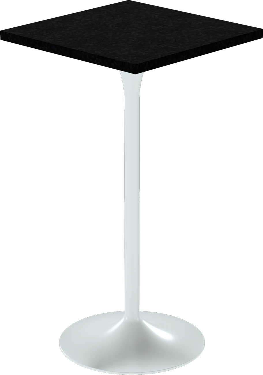 Alba Bar Table – 60cm Square – White / Black Onyx Dapple