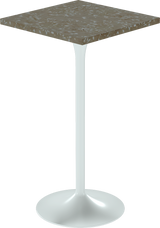 Alba Bar Table – 60cm Square – White / Taupe Dapple