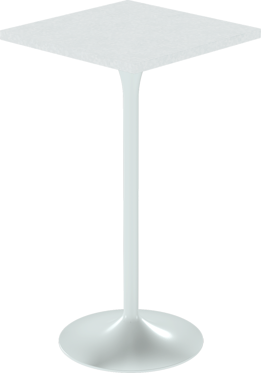 Alba Bar Table – 60cm Square – White / White Chalk Dapple