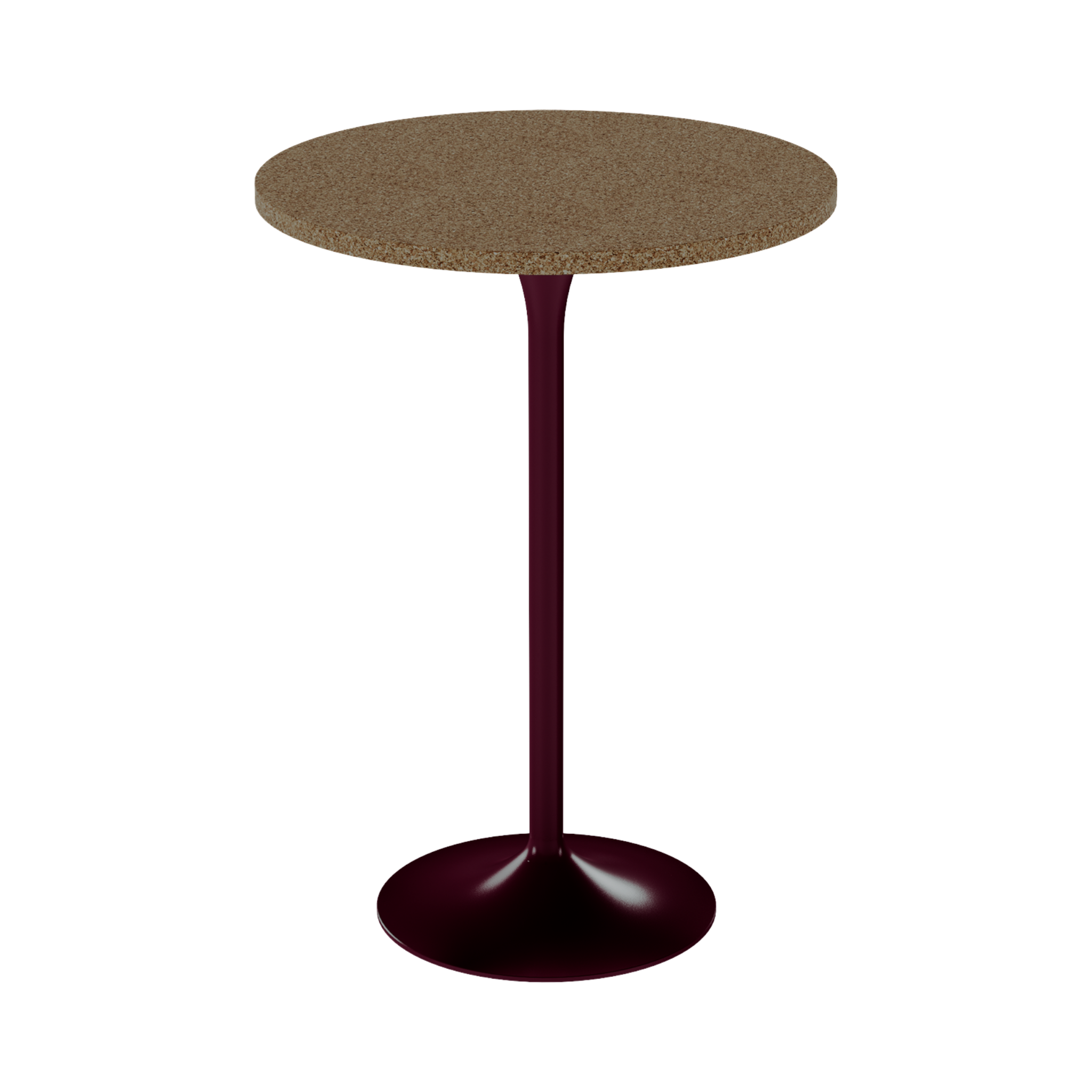 Alba Bar Table – 80cm Round – Burgundy / Grano Natural