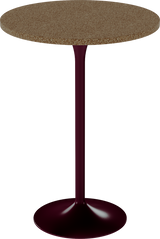 Alba Bar Table – 80cm Round – Burgundy / Grano Natural