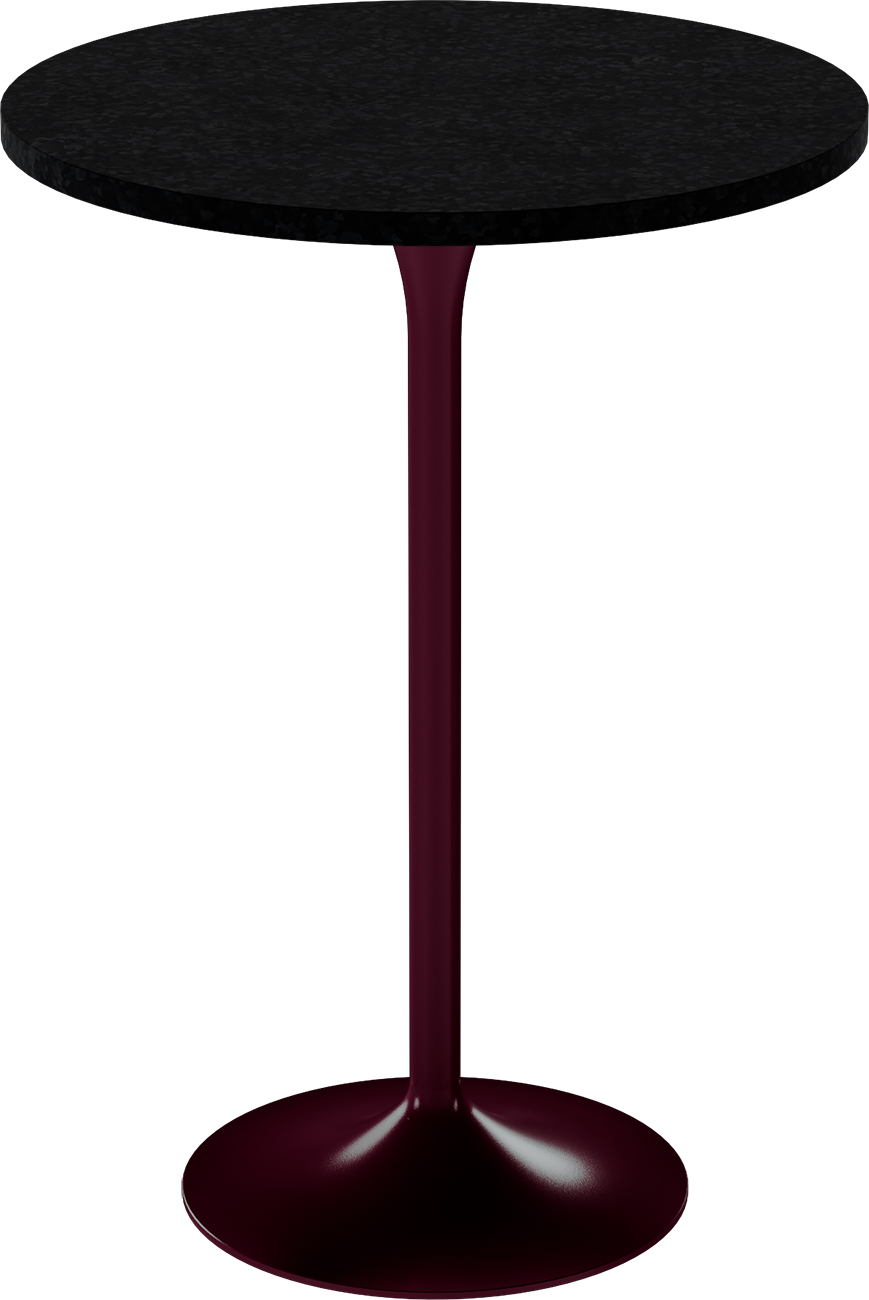 Alba Bar Table – 80cm Round – Burgundy / Black Onyx Dapple
