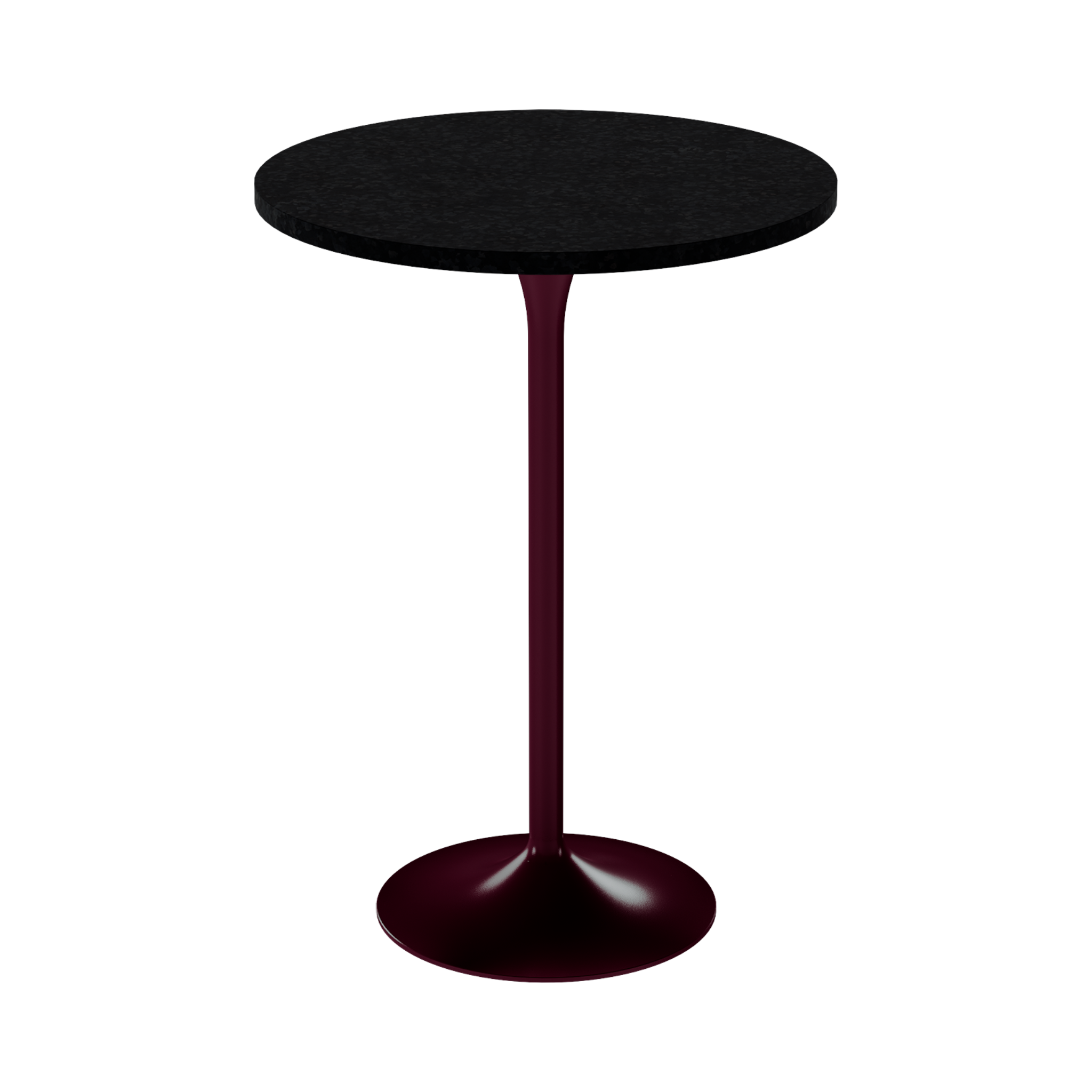 Alba Bar Table – 80cm Round – Burgundy / Black Onyx Dapple