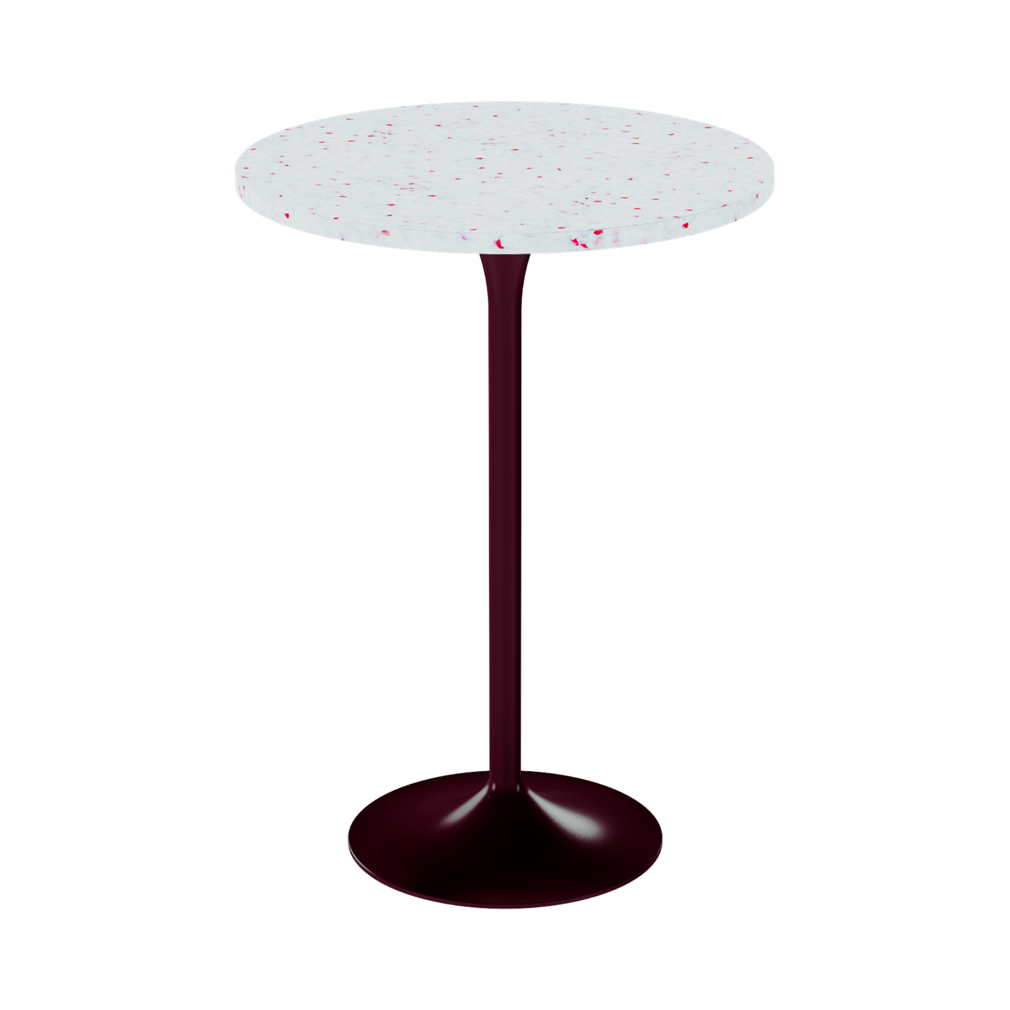 Alba Bar Table – 80cm Round – Burgundy / Red Dapple