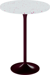 Alba Bar Table – 80cm Round – Burgundy / Red Dapple
