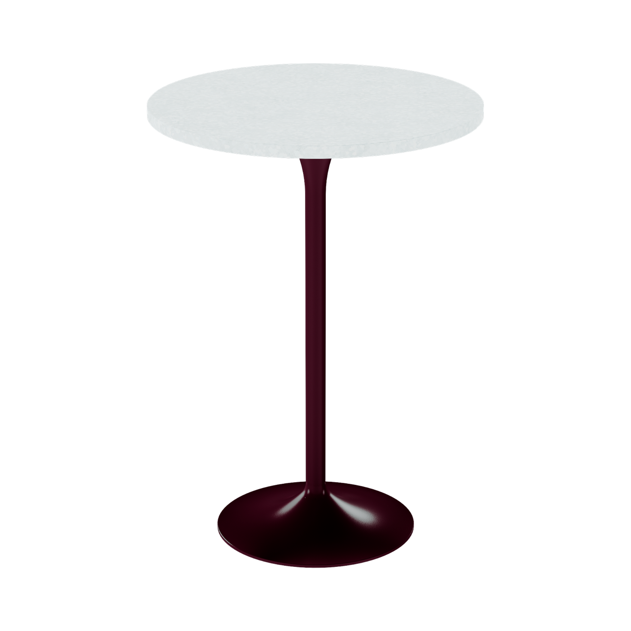 Alba Bar Table – 80cm Round – Burgundy / White Chalk Dapple